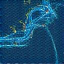 An animated map showing optimised delivery routes for a fleet of trucks.